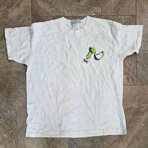 Vintage Lee Brushed Cotton Ski Resort Tourist T-Shirt Mens‎ Large White